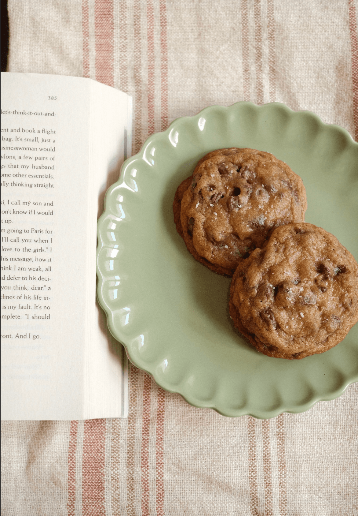 Cookies next to a book